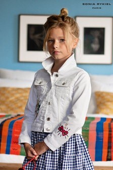 Sonia Rykiel White Embroidered Denim Jacket (656824) | €89