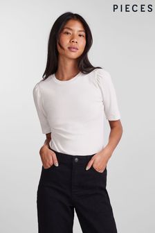 PIECES White Puff Sleeve Top (656976) | $40