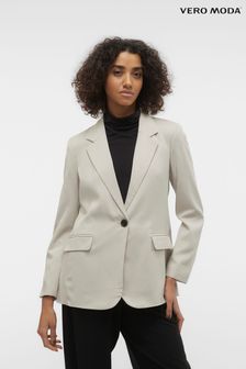 VERO MODA Grey Relaxed Fit Long Sleeve Blazer (657098) | AED250