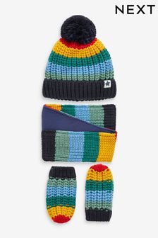 Rainbow Hat, Scarf and Mitten Set (3mths-10yrs) (657259) | kr228 - kr258
