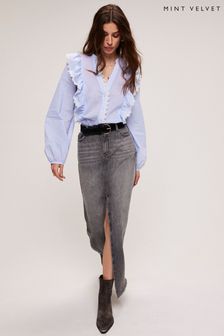 Mint Velvet Grey Denim Maxi Skirt (657346) | 136 €