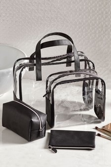 Set of 4 Black Make-Up Bags (657401) | kr234