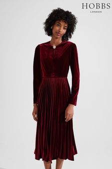 Hobbs Red Rosalie Velvet Dress (657433) | €253