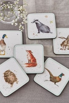 Set of 6 White Pimpernel Wrendale Coasters (657911) | €16