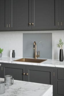House Beautiful Pewter Grey Glass Kitchen Splashback 60x75cm (658493) | €216
