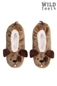 Wild Feet Brown Fluffy Footsie Slippers (658829) | 21 €