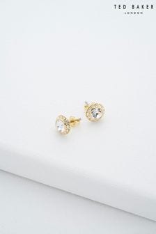 Ted Baker Gold Tone SOLETIA: Solitaire Sparkle Crystal Stud Earrings (659081) | LEI 209