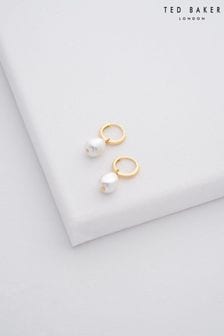 Ted Baker Gold Tone PERIAA: Pearl Huggie Earrings (659128) | HK$308