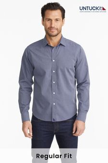 UNTUCKit Dark Blue Wrinkle-Free Regular Fit Orville Shirt (659210) | $127