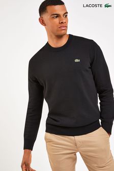 שחור - סוודר מכותנה עם צווארון מעוגל של Lacoste® (659278) | ‏466 ₪