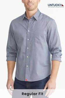 UNTUCKit Blue/Gray Wrinkle-Free Slim Fit Pio Cesare Shirt (659350) | 510 SAR