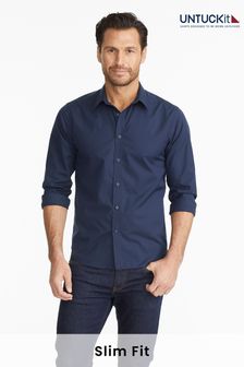 أزرق داكن أزرق - Untuckit Wrinkle-free Relaxed Fit Castello Shirt (659359) | 510 ر.س