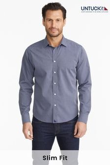 UNTUCKit Blue Regular Fit 100% Cotton Wrinkle Free Orville Shirt (659370) | $137