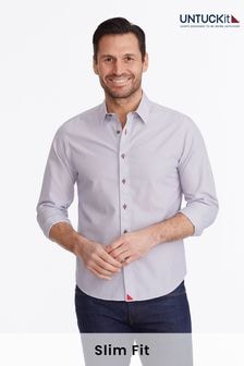 UNTUCKit Purple Wrinkle-Free Relaxed Fit Rubican 100% Cotton Shirt (659379) | $137