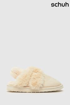Schuh Natural Harper Faux Fur Mules (659551) | 124 QAR