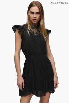 AllSaints Black Azura Dress (659805) | OMR93