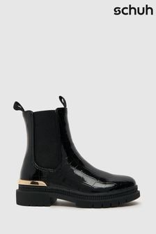 Schuh Calm Black Croc Boots