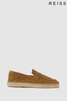 Reiss Tan Espadrille Suede Summer Shoes (660594) | $163