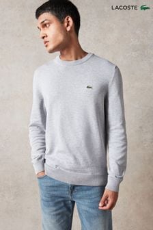 אפור - סוודר מכותנה עם צווארון מעוגל של Lacoste® (660754) | ‏466 ₪