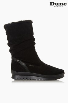 Dune London Black Suede Water Resistant Faux Fur Boots (660831) | 188 €