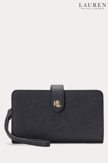 Negru - Lauren Ralph Lauren Crosshatch Leather Tech Wristlet Bag (661095) | 889 LEI