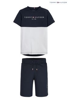 Синий комплект с шортами в стиле колор блок Tommy Hilfiger Essential (661402) | €72 - €85