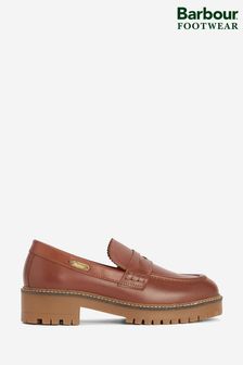 Barbour® Tan Brown Norma Leather Penny Loafers (661534) | 880 QAR