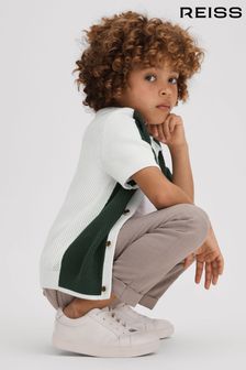 Зеленый/белый - Хлопковая рубашка Blend открытой строчкой Reiss Misto (661896) | €58