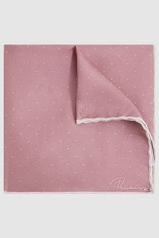 Розовый - Шелковый платок для пиджака в горошек Reiss Liam (661922) | €58