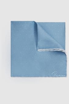 Reiss Blue Liam Polka Dot Silk Pocket Square (661939) | AED274