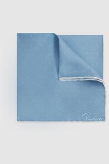 Reiss Blue Liam Polka Dot Silk Pocket Square (661939) | $67