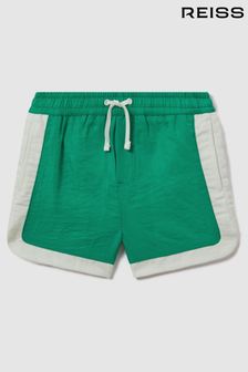Ярко-зеленый/светло-бежевый - пляжные шорты с контрастной завязкой на завязке Reiss Surf (661986) | €46