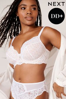 White DD+ Floral Lace Light Padded Balcony Bra (662034) | LEI 164