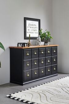 Rockett St George Black Apothecary Style Large Sideboard (662113) | €1,637