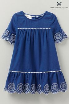 Crew Clothing Company Blue Cotton A-Line Dress (662148) | €21