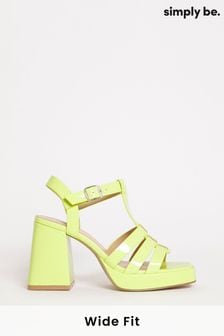 Simply Be Green Fisherman On A Platform Wide Fit Block Heel Sandals (662319) | €23