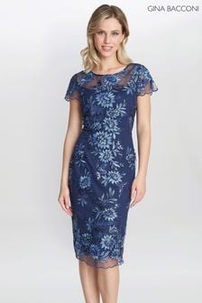 Gina Bacconi Blue Edna Midi Embroidered Dress (662445) | 260 €