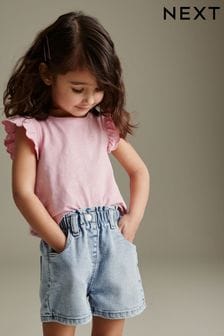 ג'ינס בשטיפה בהירה - מכנסי אמהות קצרים  (3 חודשים עד גיל 7) (662601) | ‏38 ‏₪ - ‏46 ‏₪