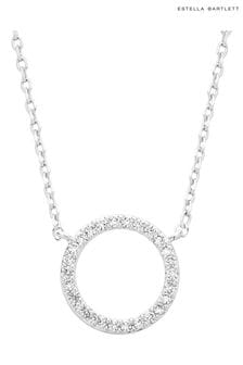 Estella Bartlett Silver Large Pave Set Circle CZ Necklace (662620) | $46