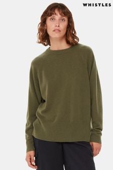 Whistles Green Ultimate Cashmere Crew Neck Jumper (662638) | KRW416,300