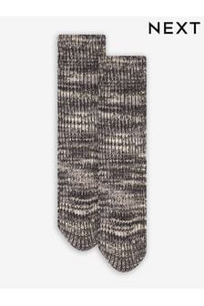 Black/White Ombre Cable Slipper Socks (662687) | €10