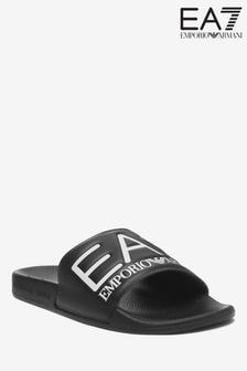 أسود - حذاء مفتوح بشعار من Emporio Armani (662695) | 181 د.إ