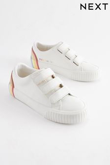 White Rainbow Wide Fit (G) Touch Fastening Trainers (663368) | $37 - $49