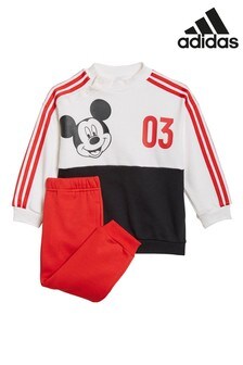 adidas Infant Red and White Mickey Mouse Crew Tracksuit