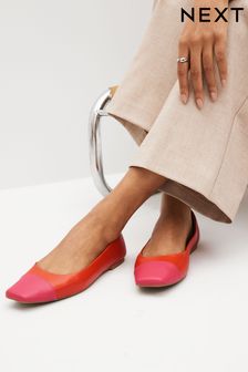 برتقالي - حذاء باليرينا جلد محدد عند الأصابع ‪Forever Comfort®‬​​​​​​​ (664263) | 153 ر.ق