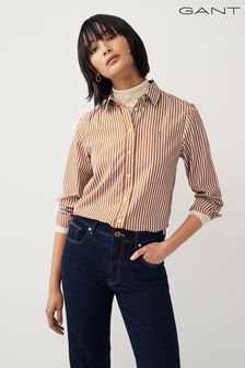 GANT Regular Fit Natural Poplin Striped Shirt