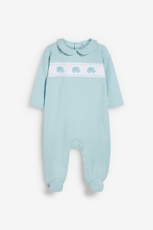 Blau - Elegant gesmokter Schlafanzug (0 Monate bis 2 Jahre) (664347) | 16 € - 17 €