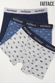 FatFace Blue 3 Pack Stockbridge Stripe Boxers (664360) | $41