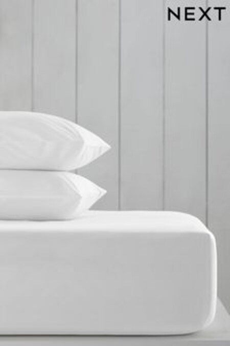 White Cotton Rich Deep Fitted Sheet (664881) | €15 - €22