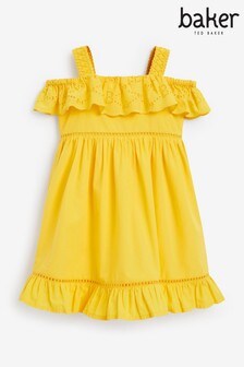Baker by Ted Baker Yellow Ruffle Broderie Dress